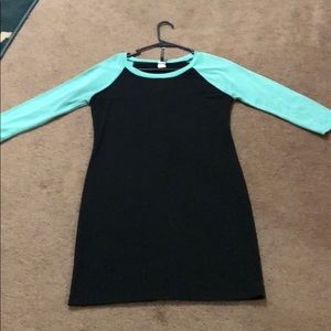 Small Midi black a turquoise dress
